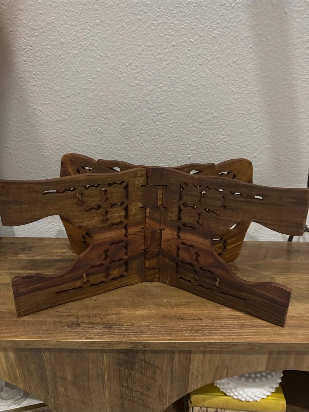 Vintage style wooden book display stand